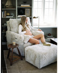 The Ollie Ottoman: Large Stationary Rectangle Ottoman With Wood Legs