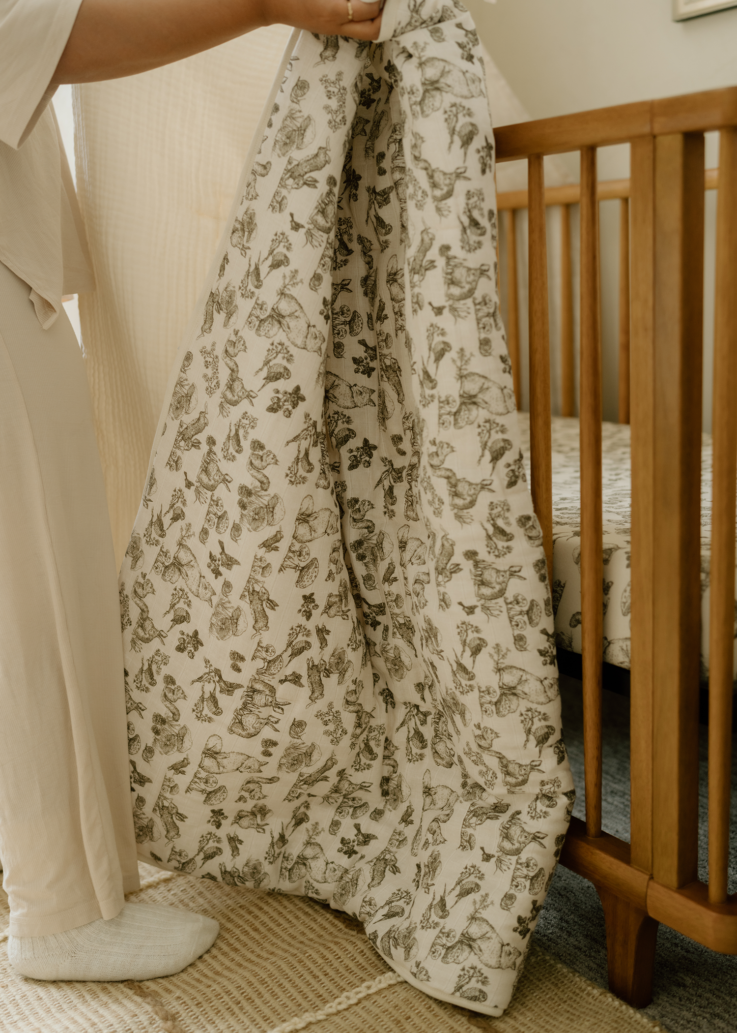 'Woodland' Nursery - Premium Muslin Crib Quilt & Sham