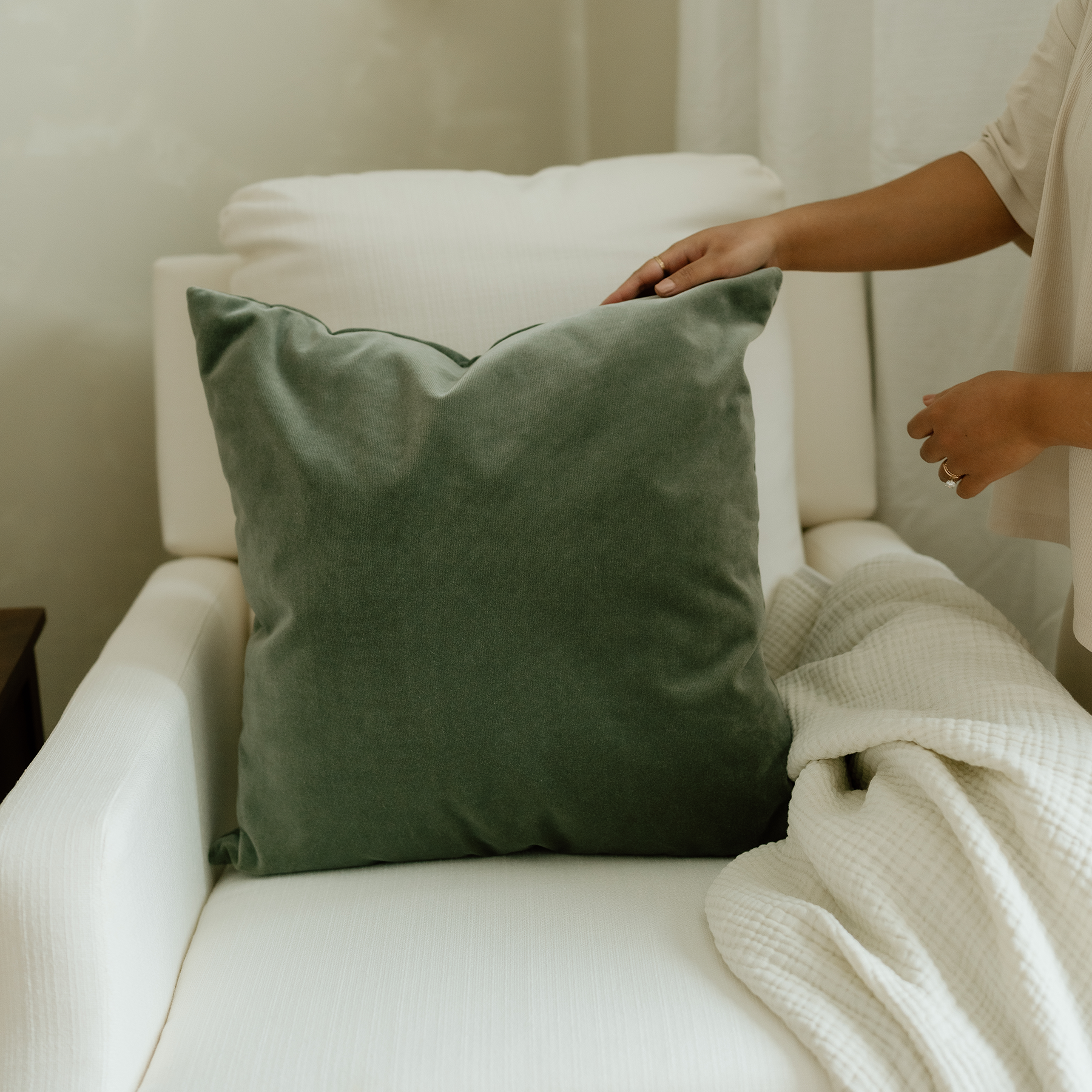 Faux Mohair 'Sage' Throw Pillow