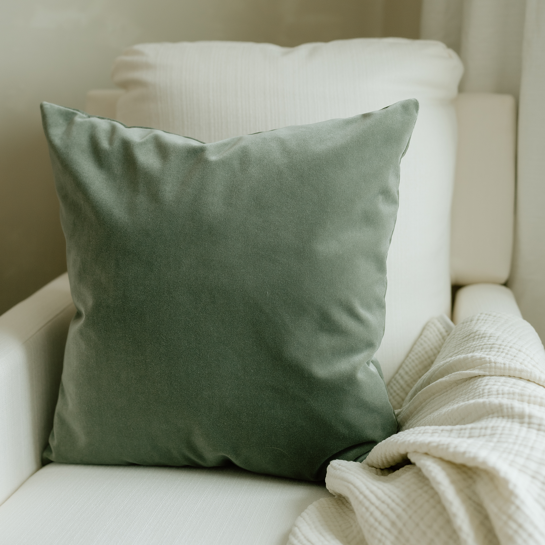 Faux Mohair Sage Throw Pillow Oilo Studio