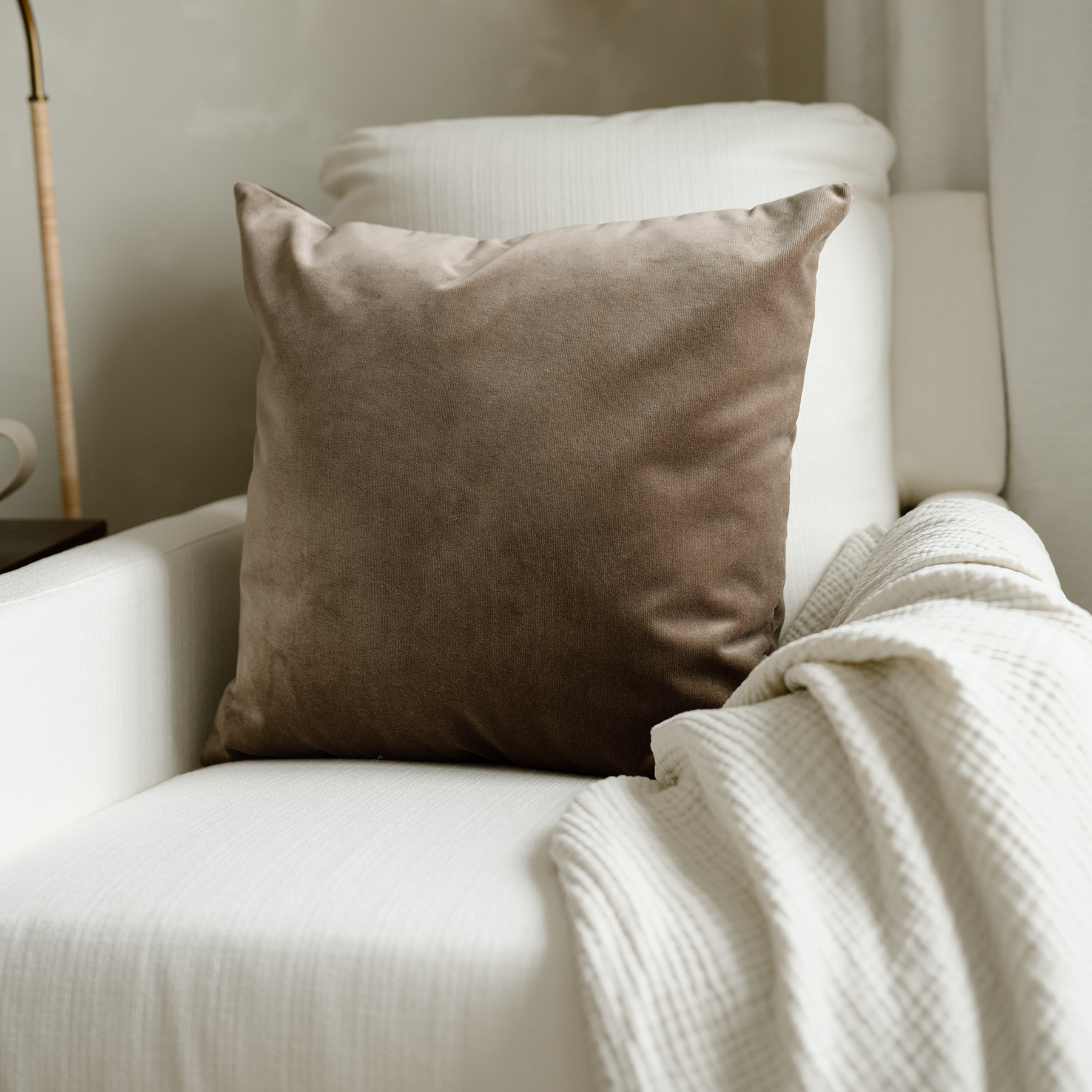 Faux Mohair 'Mink' Throw Pillow
