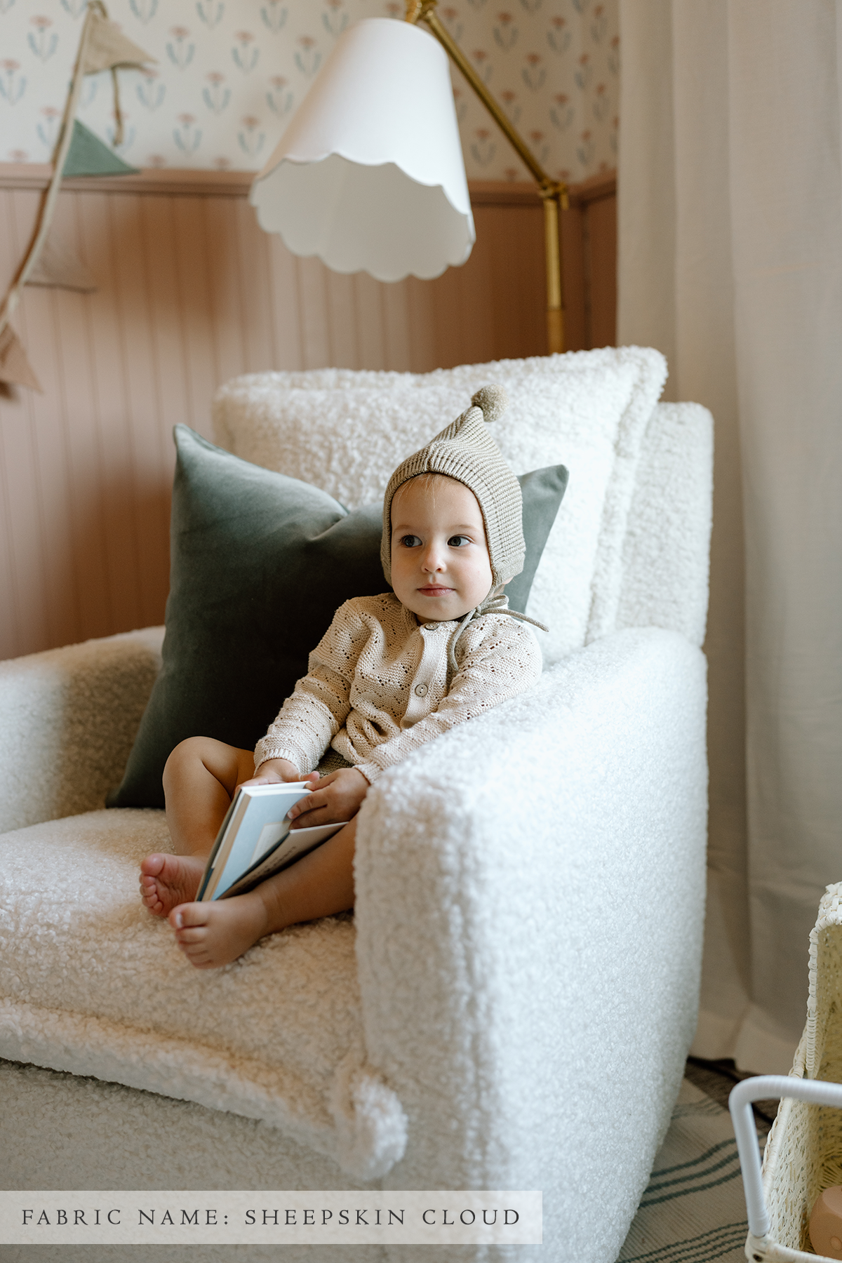Flynn – Gliding Swivel Nursery Recliner - Sheepskin Cloud