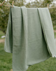 'Sea Moss' Sage Green - Premium Muslin Blanket