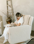 Flynn – Gliding Swivel Nursery Recliner - Sheepskin Linen