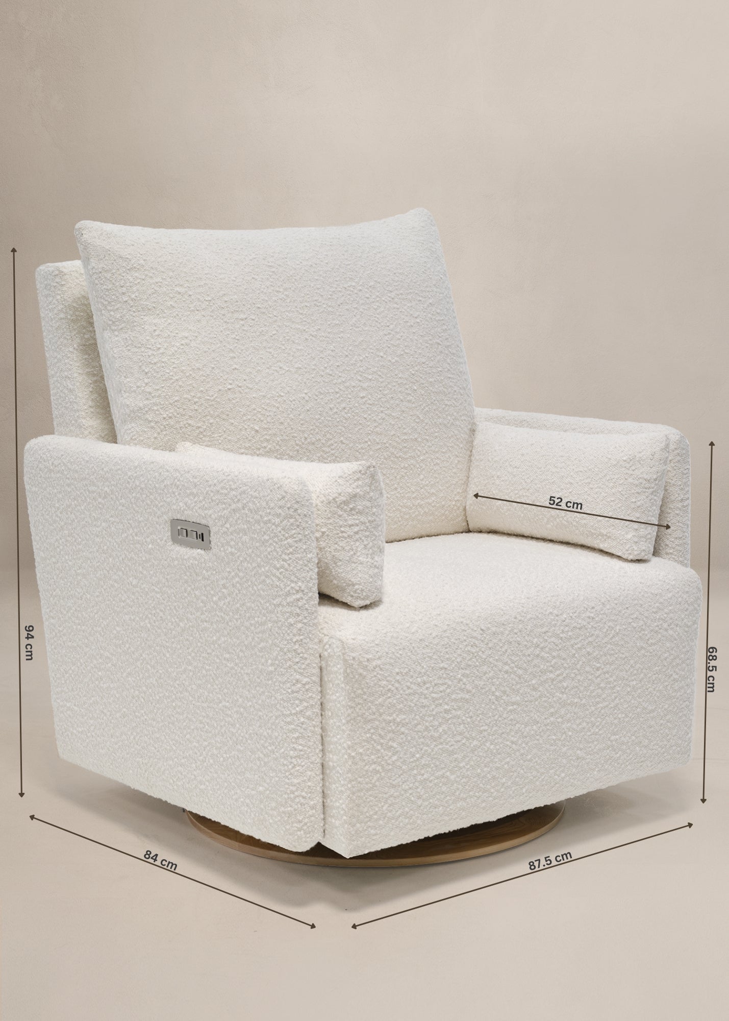 Ollie: a Chair and a Half - Swivel Nursery Glider with Back Recline Feature - High Performance Basket Sand
