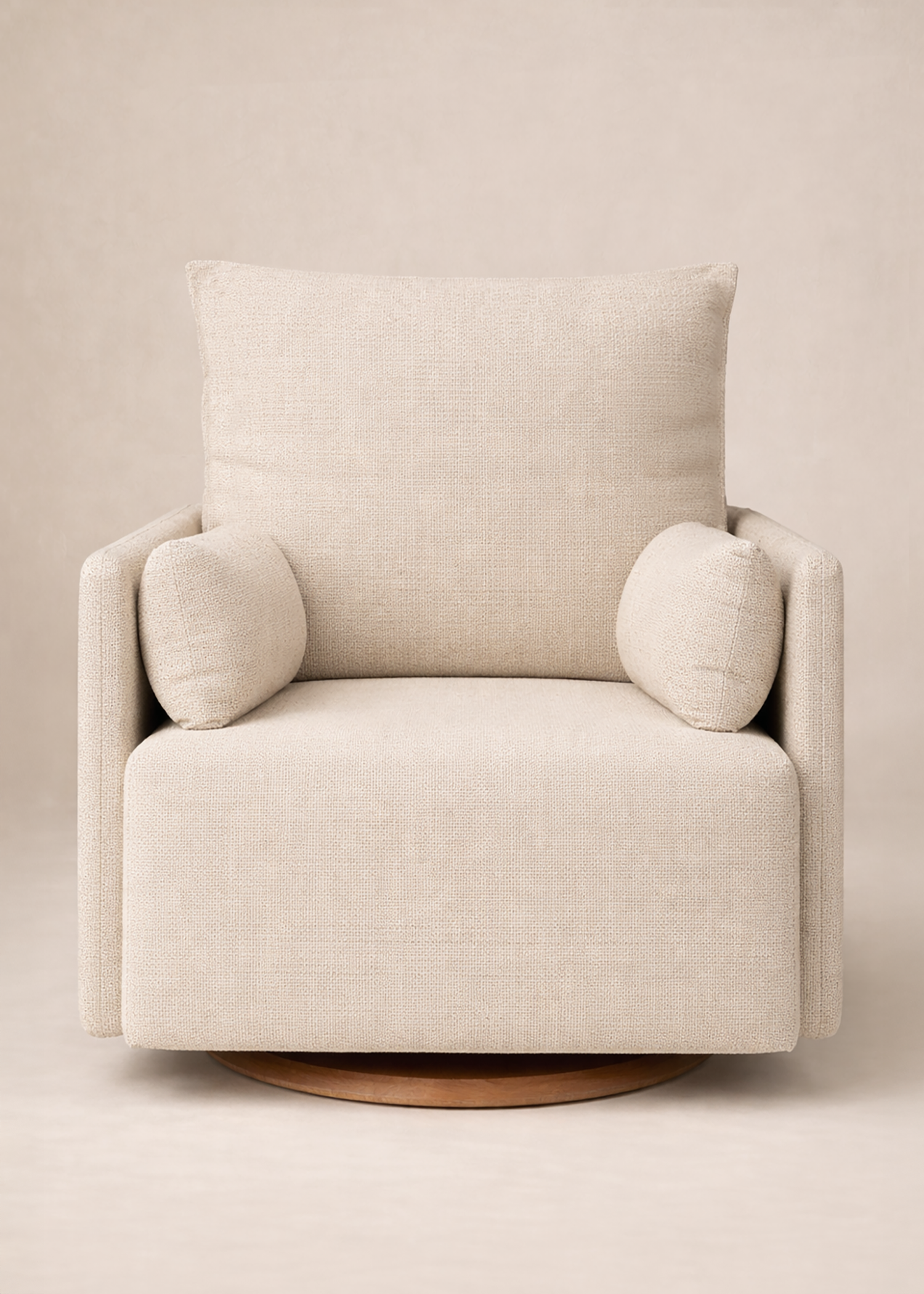 Ollie: a Chair and a Half - Swivel Nursery Glider with Back Recline Feature - High Performance Basket Sand
