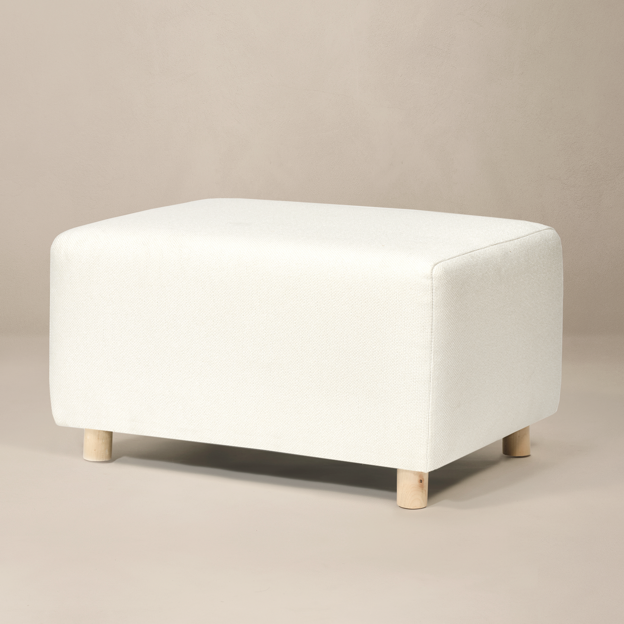 Ollie Ottoman: a Chair and a Half - Stationary Rectangle Ottoman With Wood Legs