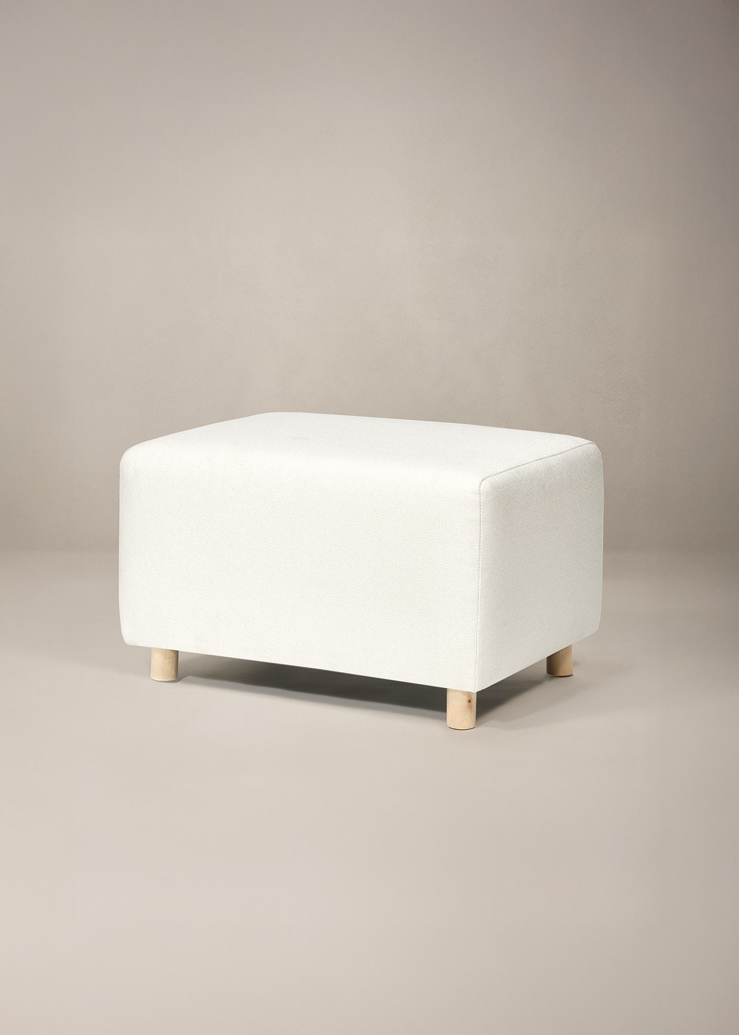 Ollie Ottoman: Standard Size - Stationary Rectangle Ottoman With Wood Legs