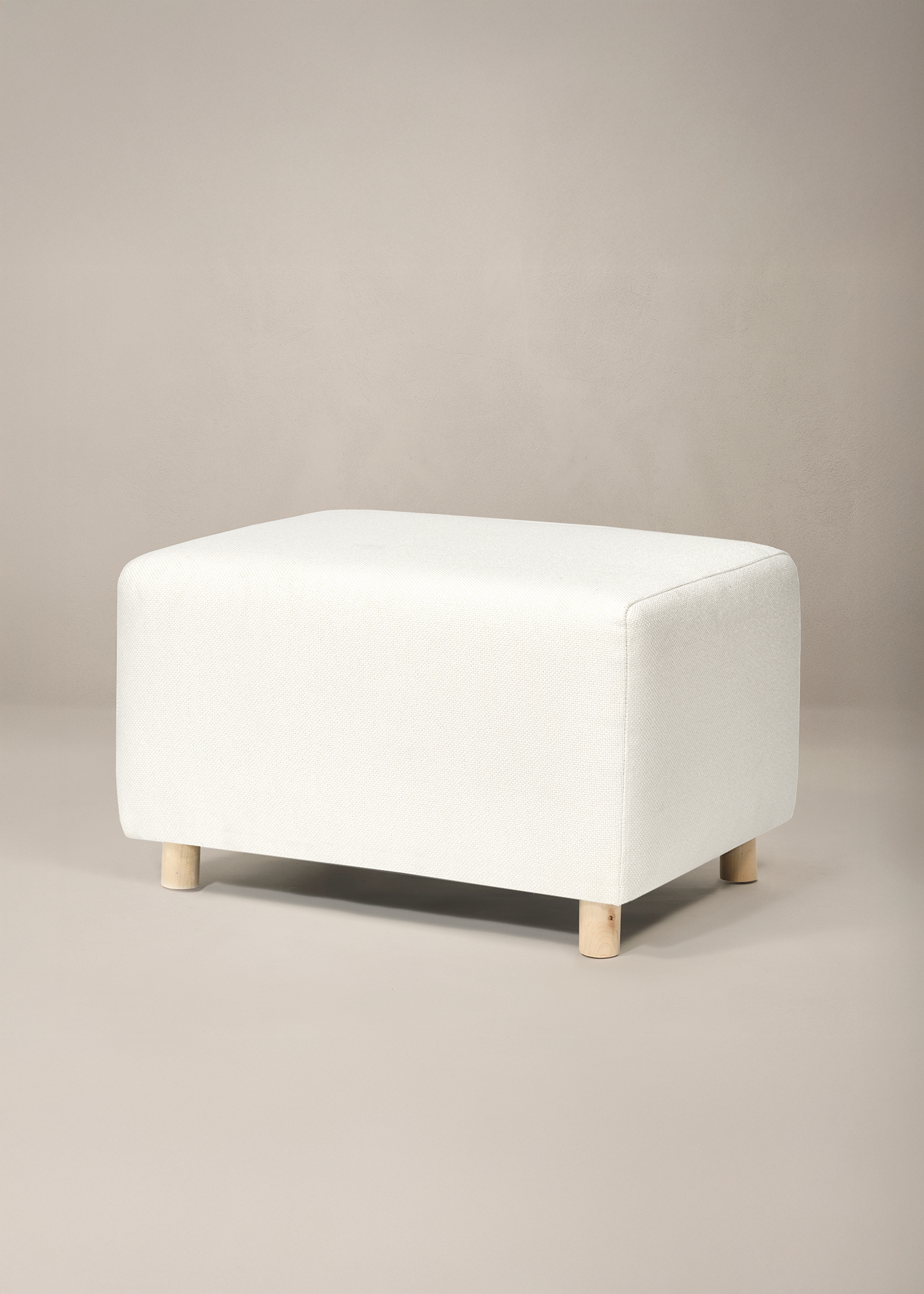 Ollie Ottoman: a Chair and a Half - Stationary Rectangle Ottoman With Wood Legs