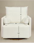 Ollie: a Chair and a Half - Swivel Nursery Glider with Back Recline Feature - High Performance Bouclé Oyster