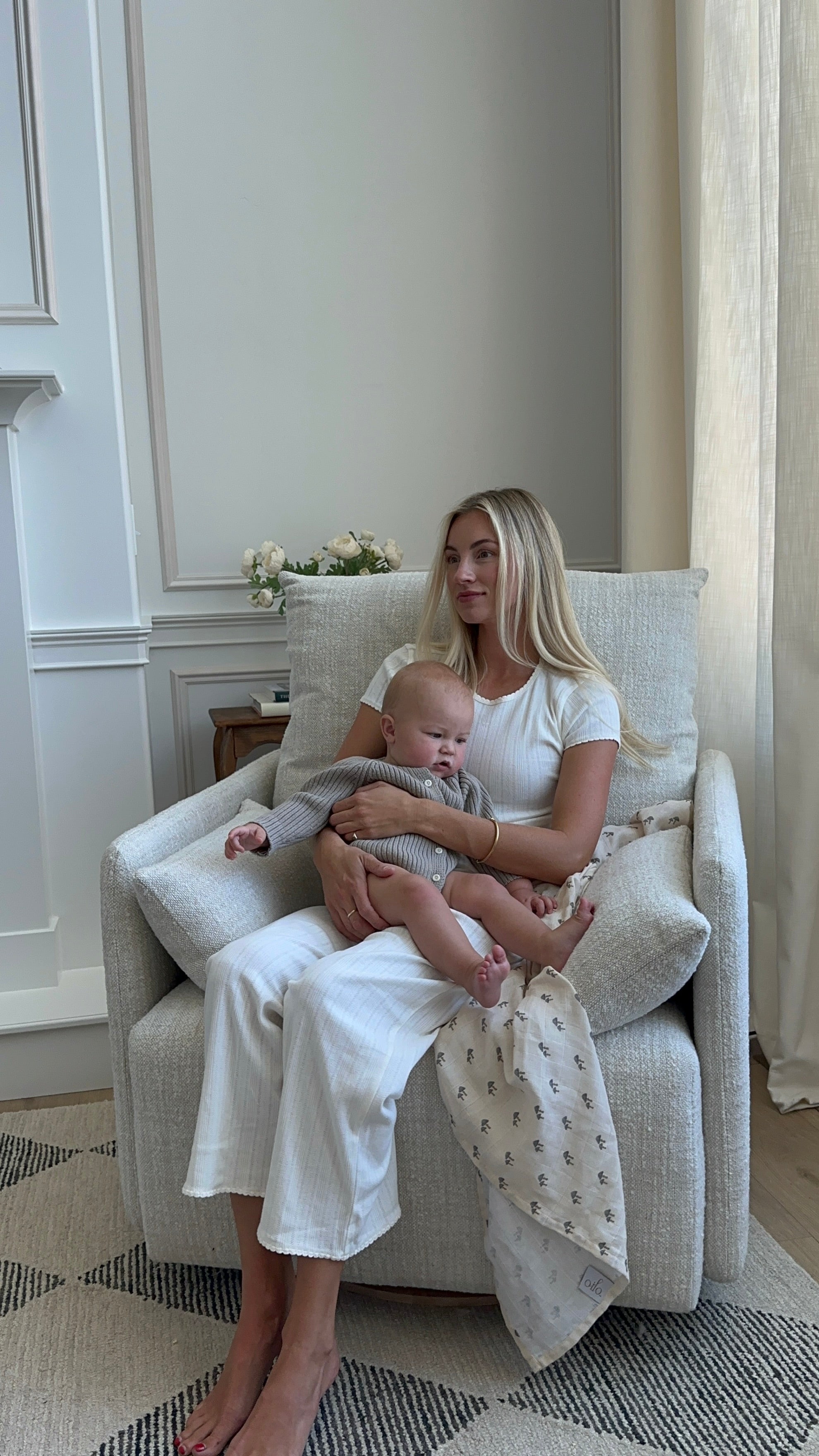 Ollie: a Chair and a Half - Swivel Nursery Glider with Back Recline Feature
