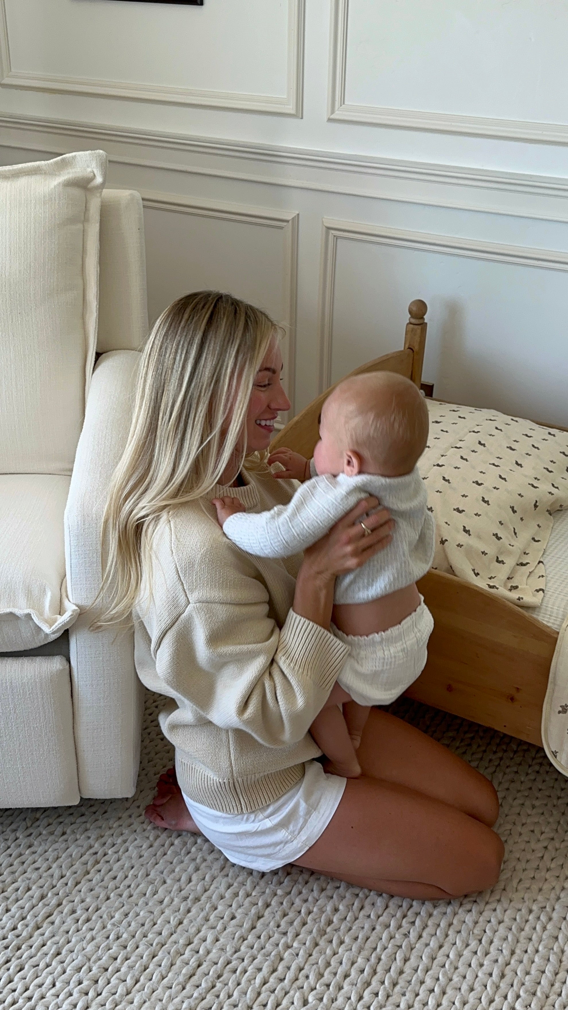 Flynn – Gliding Swivel Nursery Recliner - High Performance Ivory