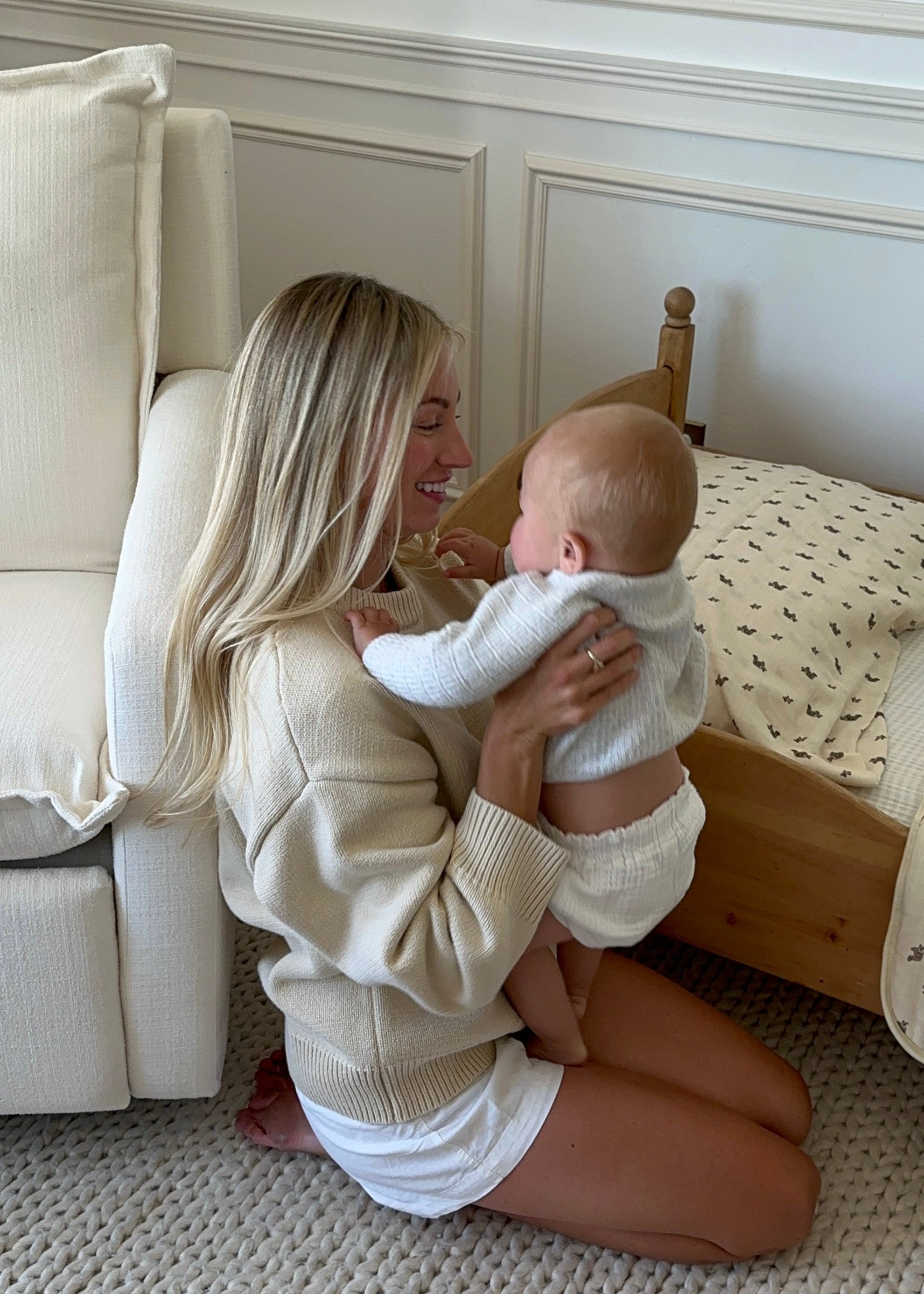 Flynn – Gliding Swivel Nursery Recliner - High Performance Ivory