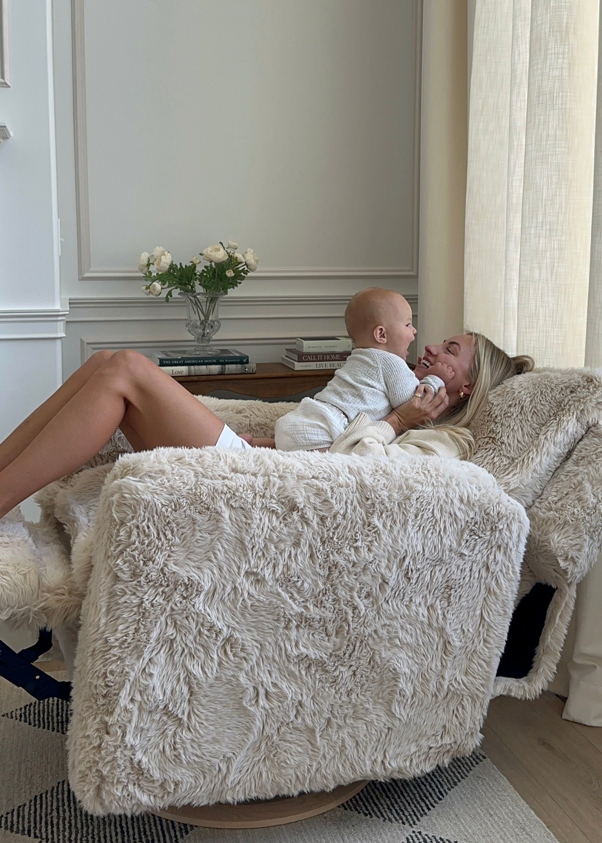 Flynn – Gliding Swivel Nursery Recliner - Aussie Faux Hide