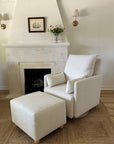 Ollie Ottoman: Standard Size - Stationary Rectangle Ottoman With Wood Legs