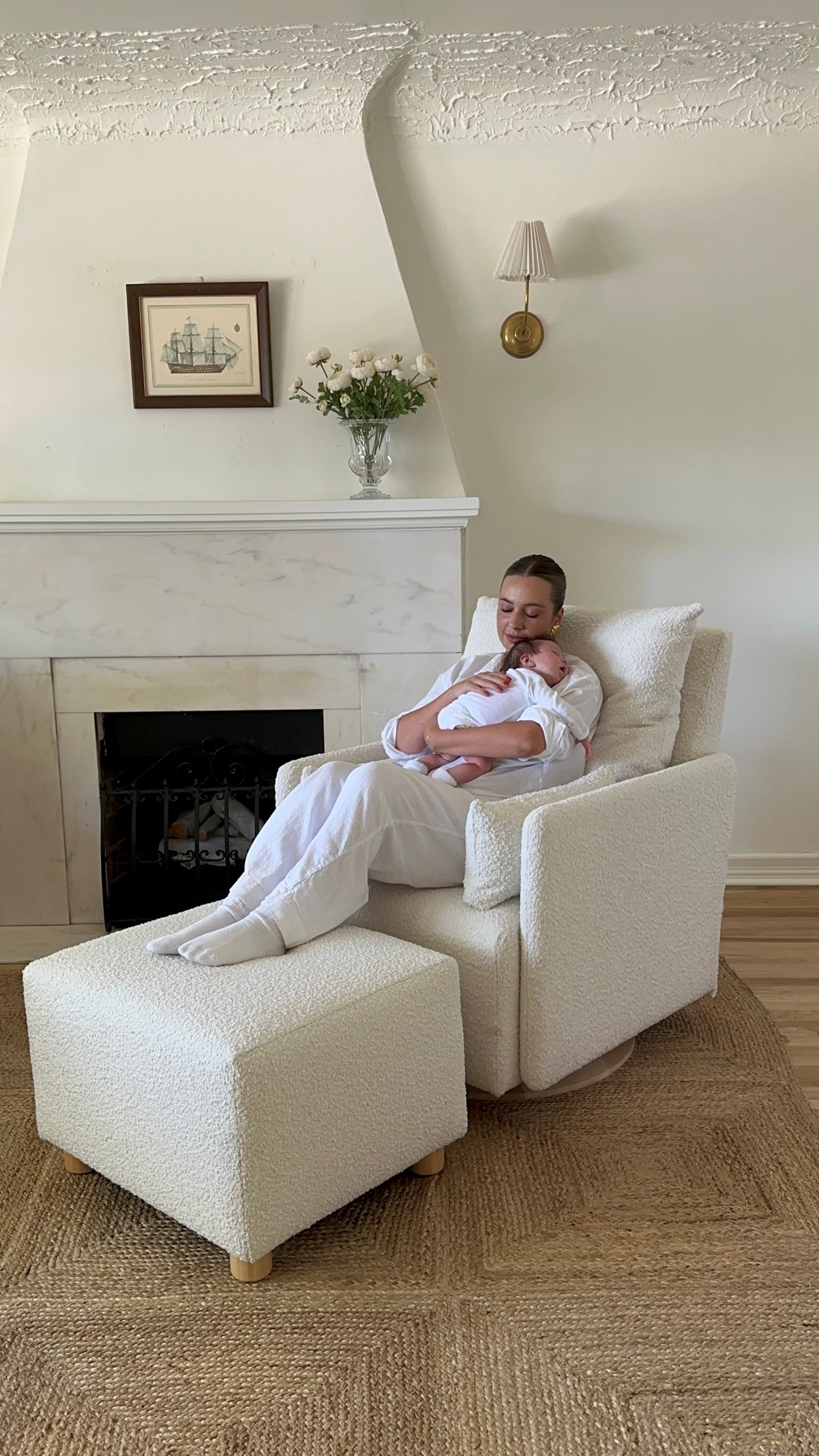 Ollie Ottoman: Standard Size - Stationary Rectangle Ottoman With Wood Legs