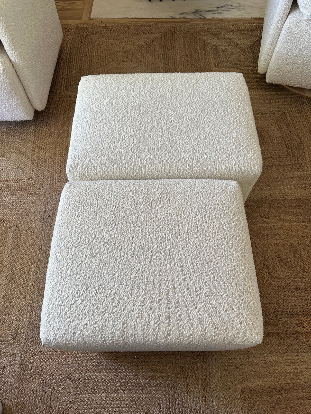 Ollie Ottoman: a Chair and a Half - Stationary Rectangle Ottoman With Wood Legs