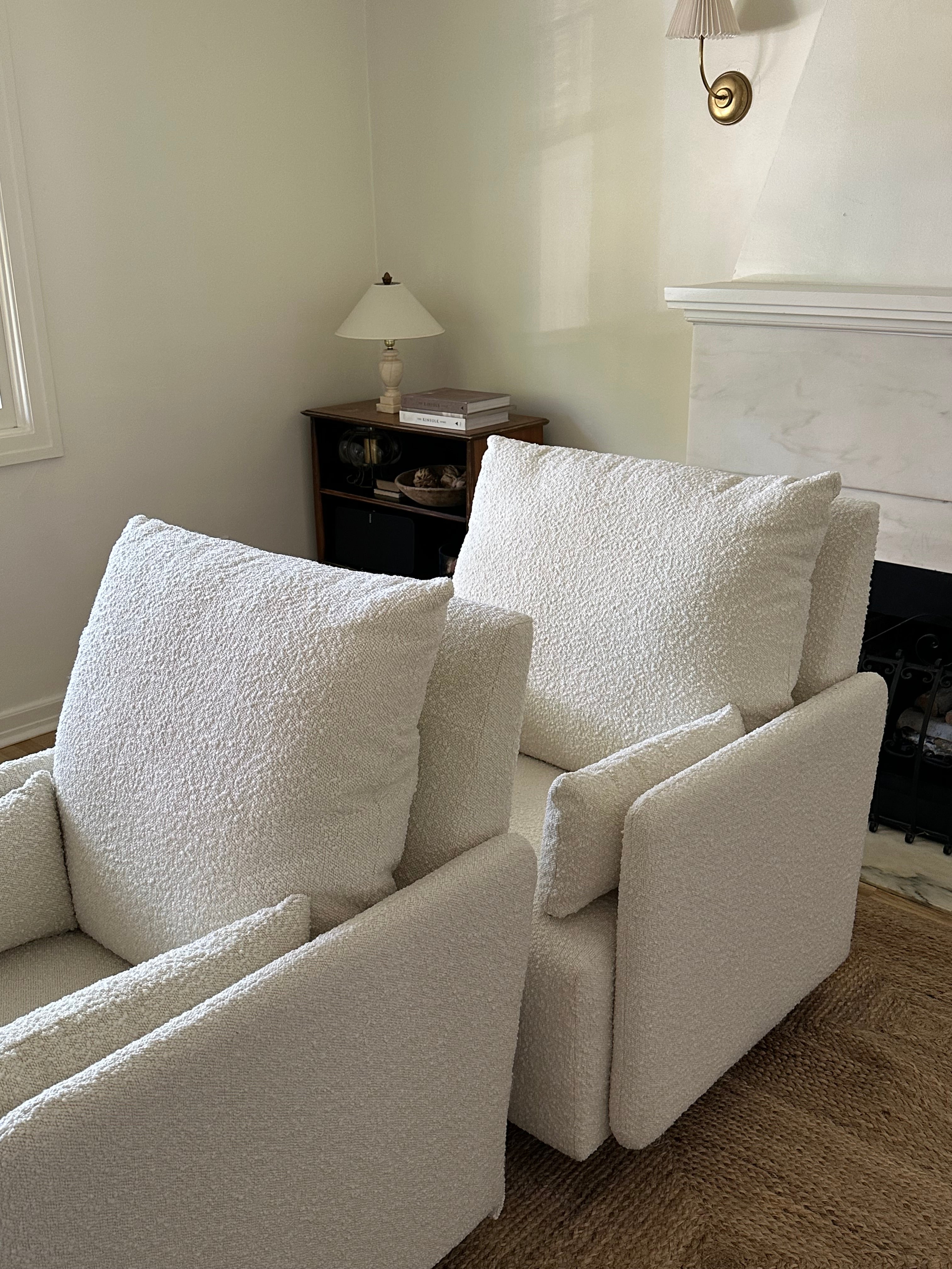 Ollie: Standard Size - Swivel Nursery Glider with Back Recline Feature - High Performance Bouclé Oyster