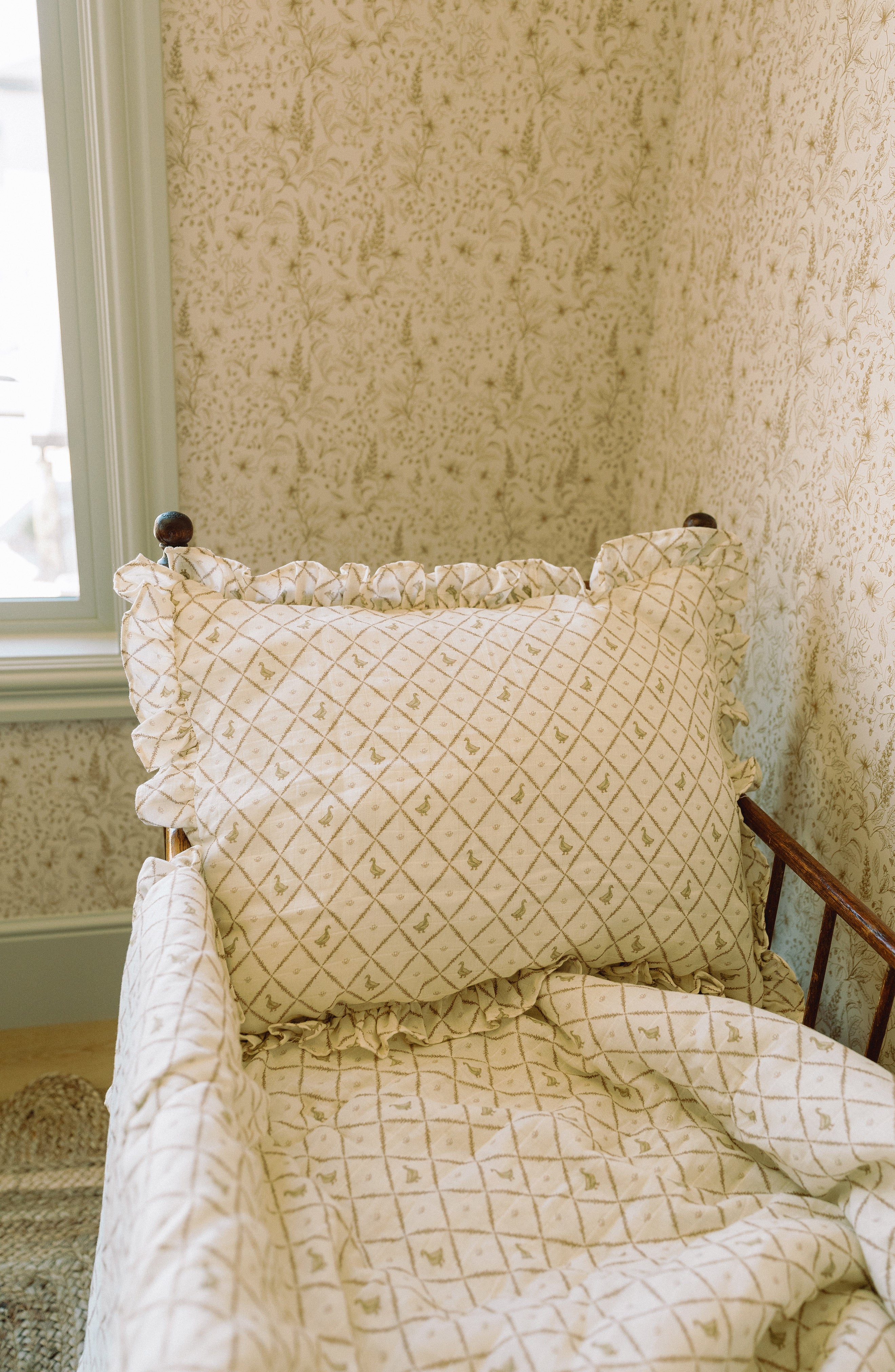 Butter Yellow Duck - Premium Muslin Crib Quilt & Sham Set