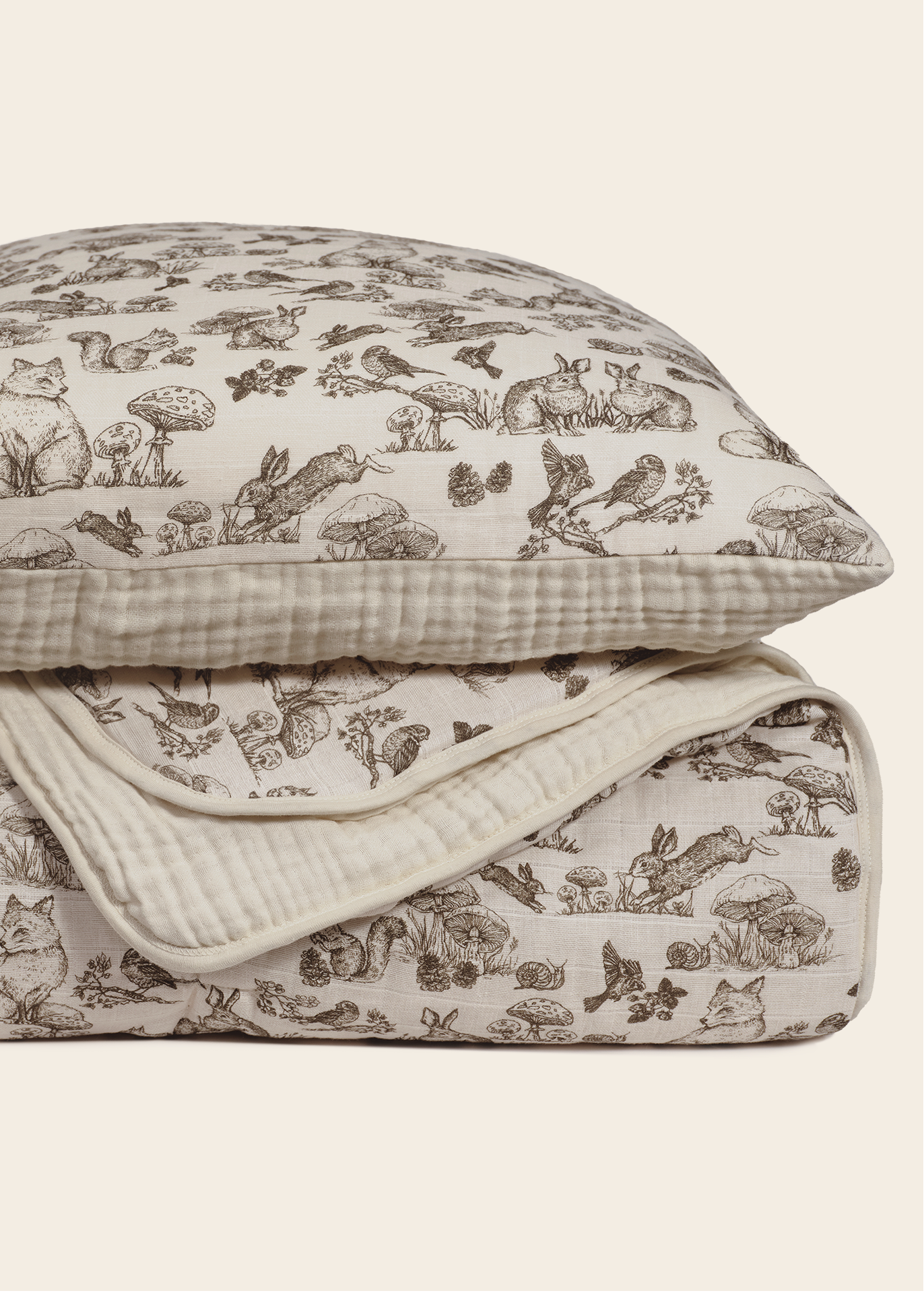 Woodland Nursery - Premium Muslin Crib Quilt & Sham Set