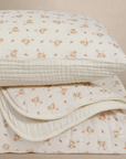 'Dainty Floral' - Premium Muslin Crib Quilt & Sham Set