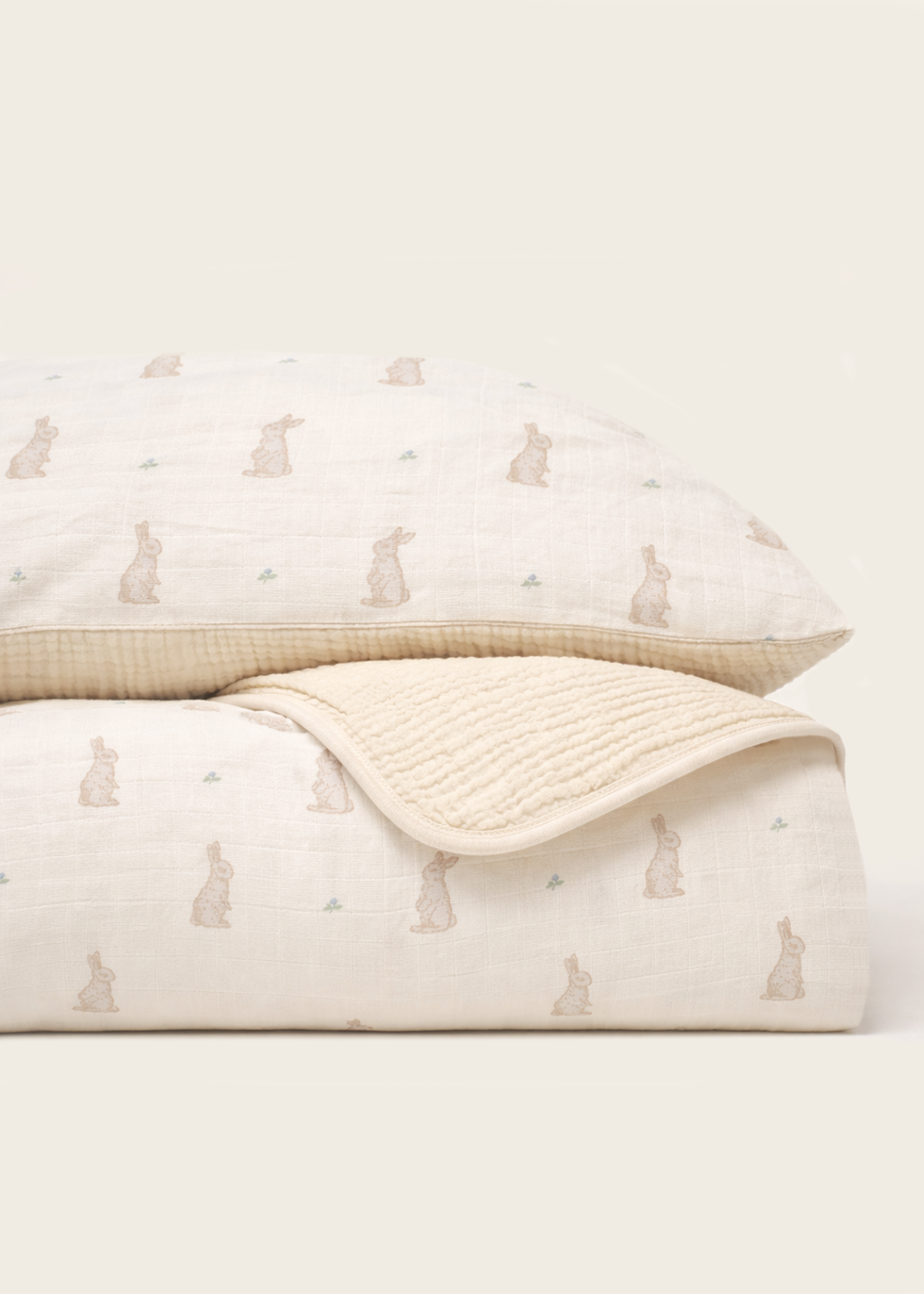 Bunny - Premium Muslin Crib Quilt & Sham Set