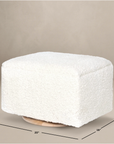 Small Stationary Rectangle Ottoman With Wood Base