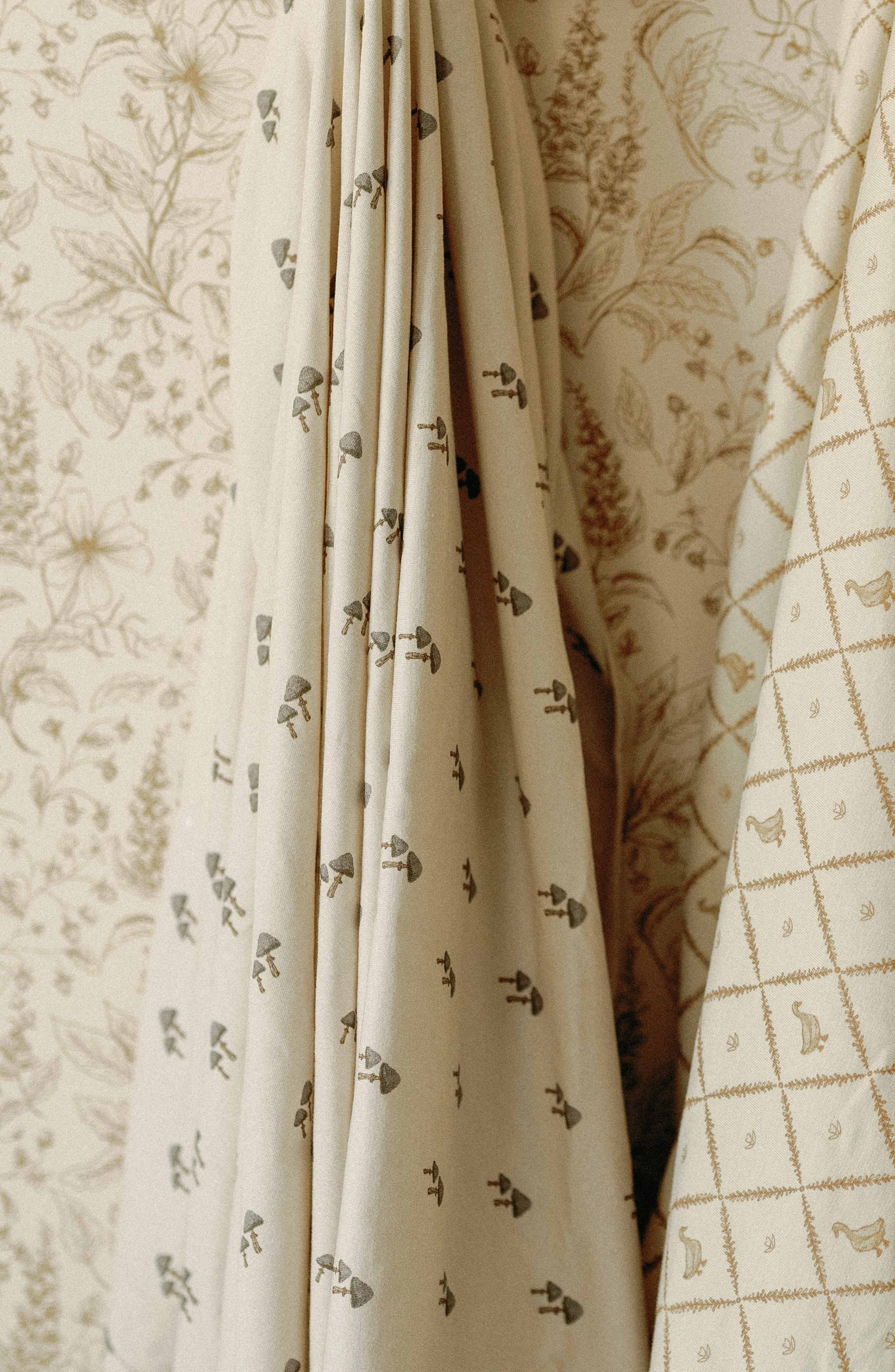 'Squirrel' & 'Mushroom' - Jersey Swaddle Blanket Set