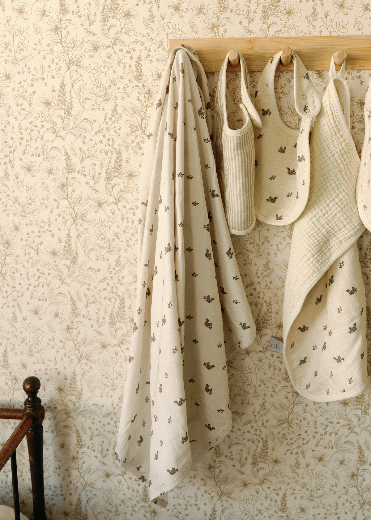 Squirrel & Mushroom - Jersey Swaddle Blanket Set