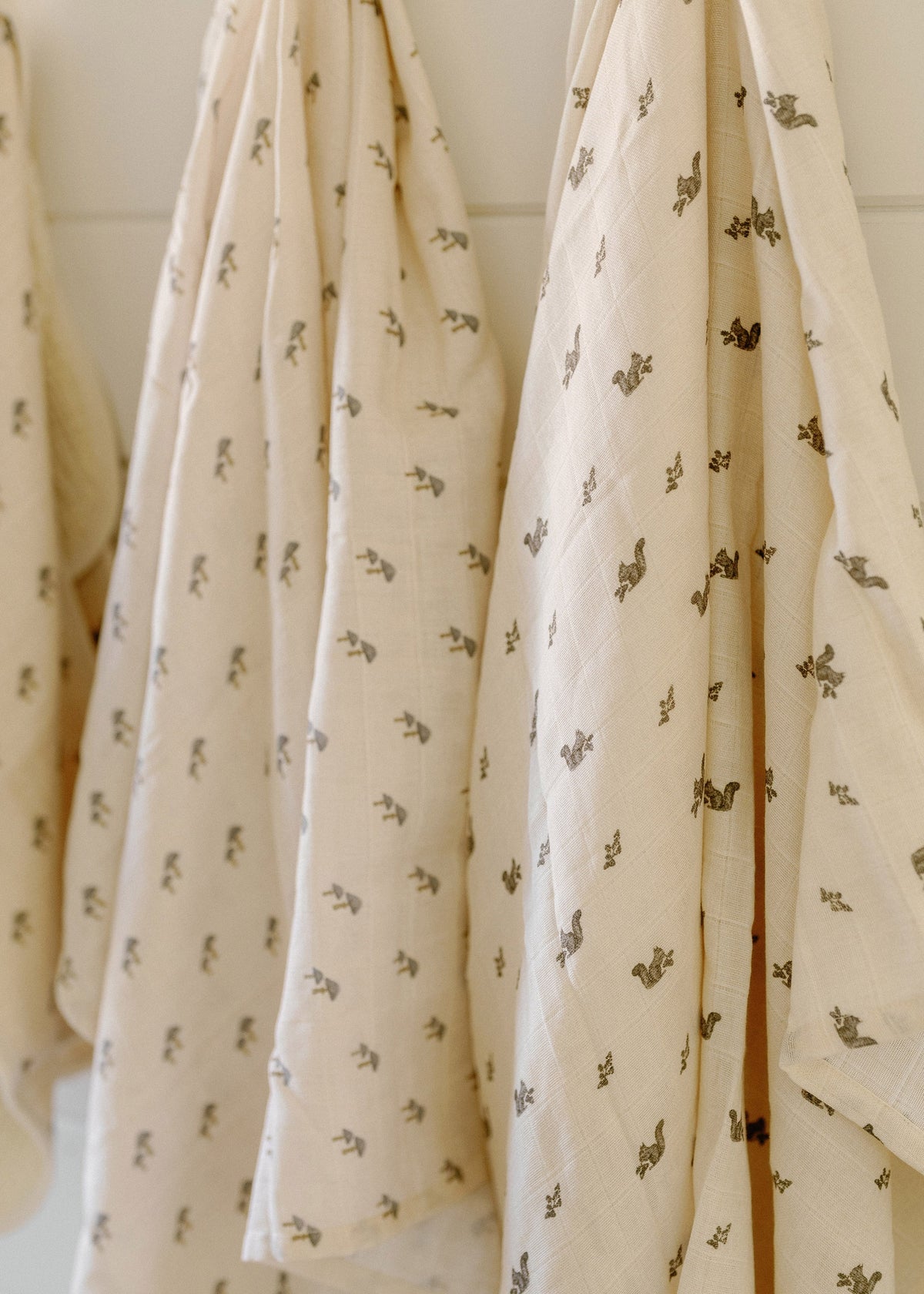 Squirrel & Mushroom - Muslin Swaddle Blanket Set