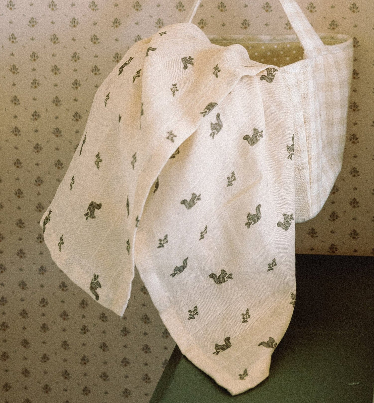 'Squirrel' & 'Mushroom' - Muslin Swaddle Blanket Set