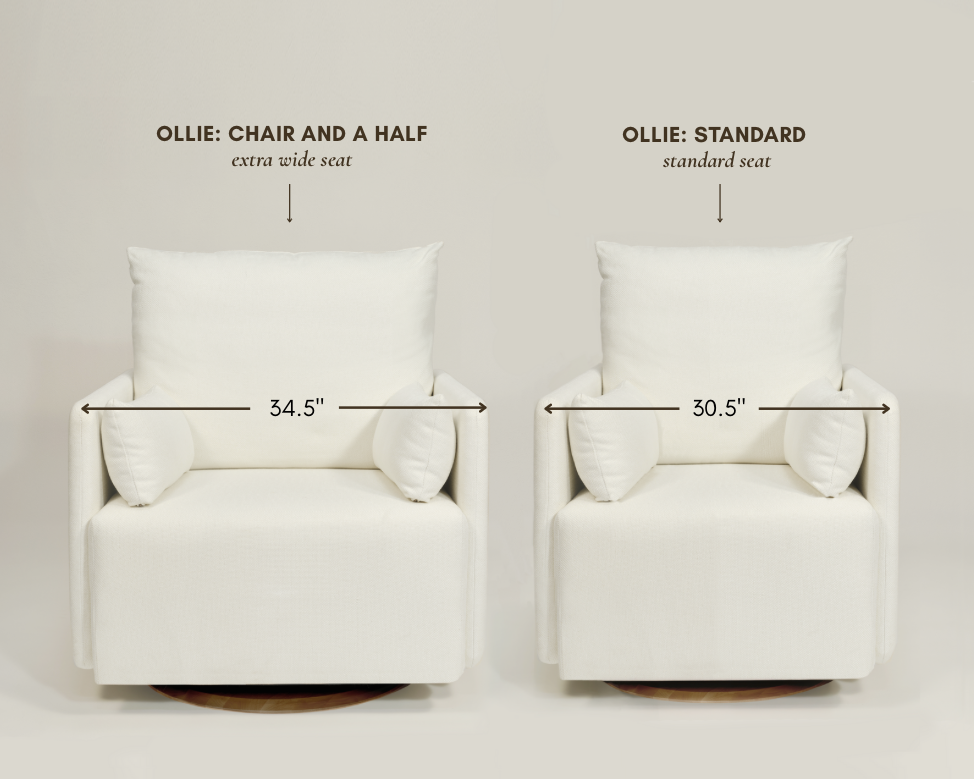 Ollie: Standard Size - Swivel Nursery Glider with Back Recline Feature