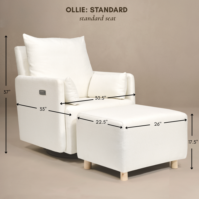 Ollie Ottoman: Standard Size - Stationary Rectangle Ottoman With Wood Legs