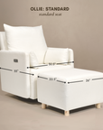 Ollie Ottoman: Standard Size - Stationary Rectangle Ottoman With Wood Legs