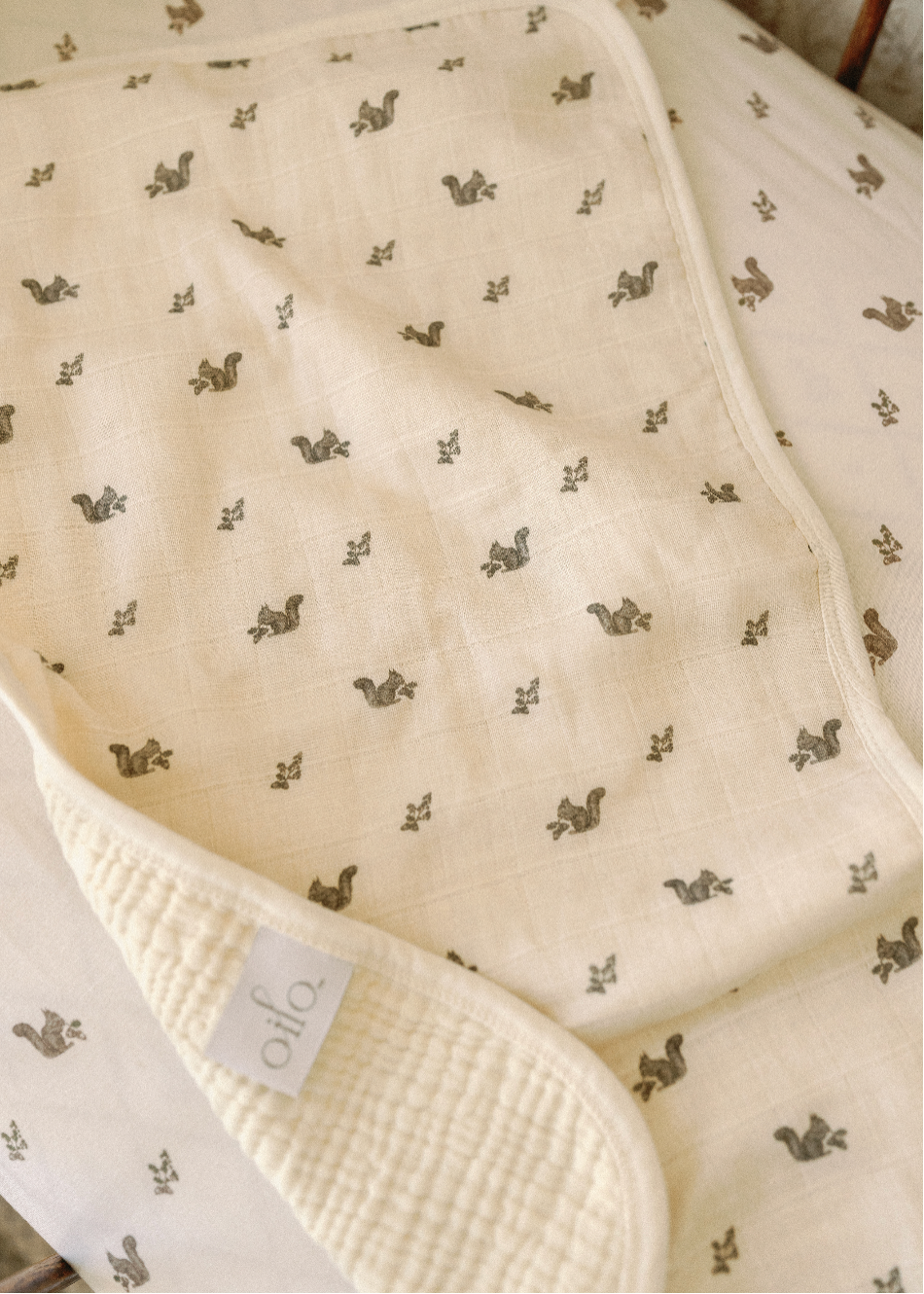 Squirrel & Mushroom - Premium Muslin Burp Cloth 2-Pack
