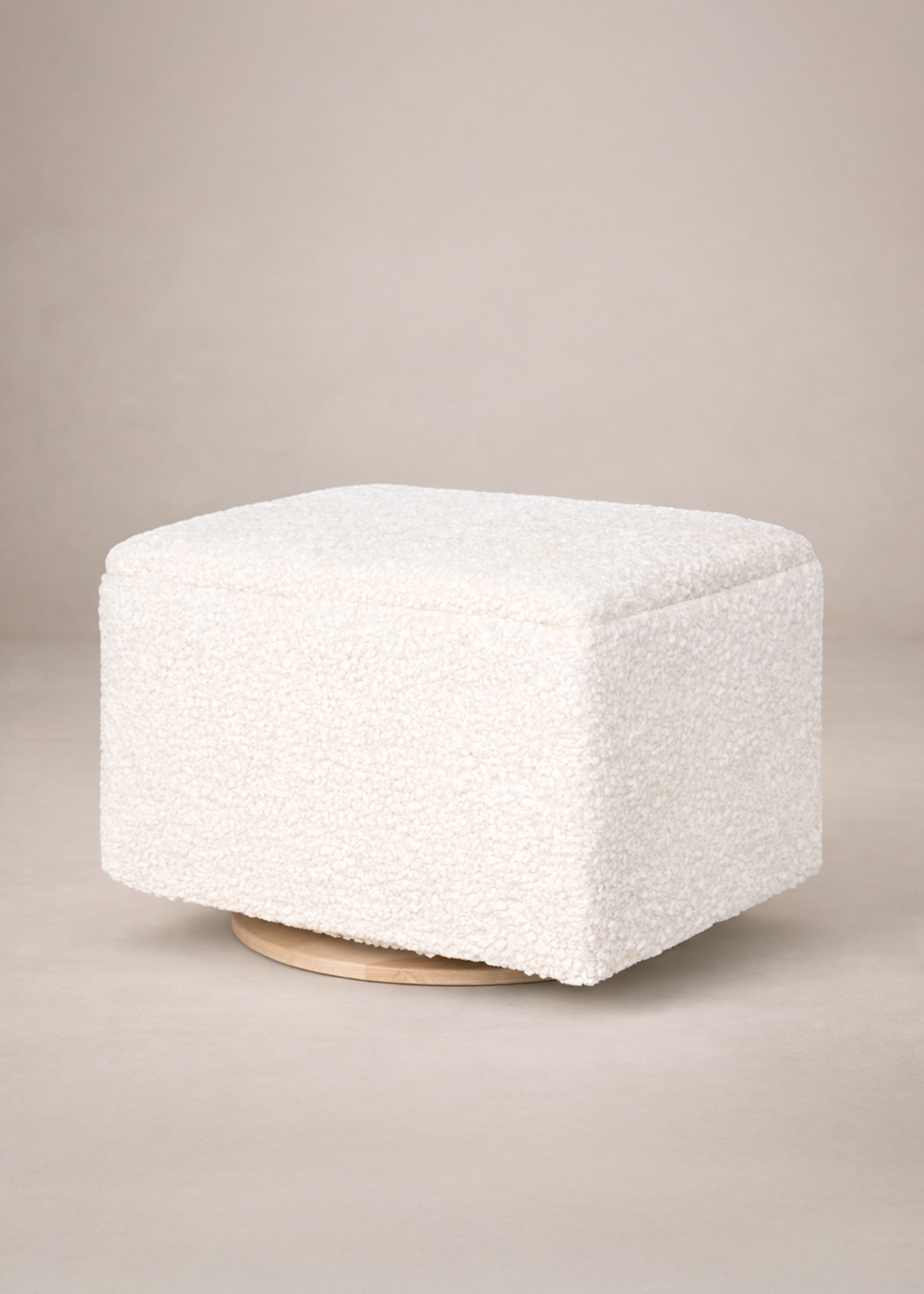 Small Stationary Rectangle Ottoman With Wood Base
