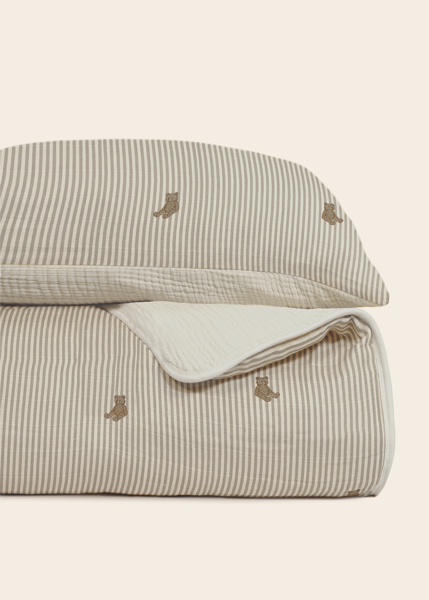 Bear - Premium Muslin Crib Quilt & Sham Set
