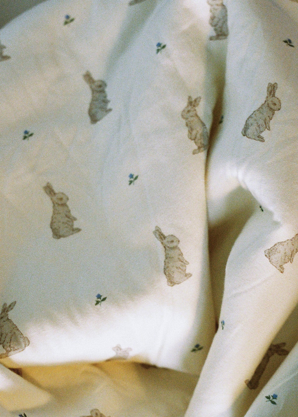 Bunny & Lily of the Valley - Jersey Swaddle Blanket Set