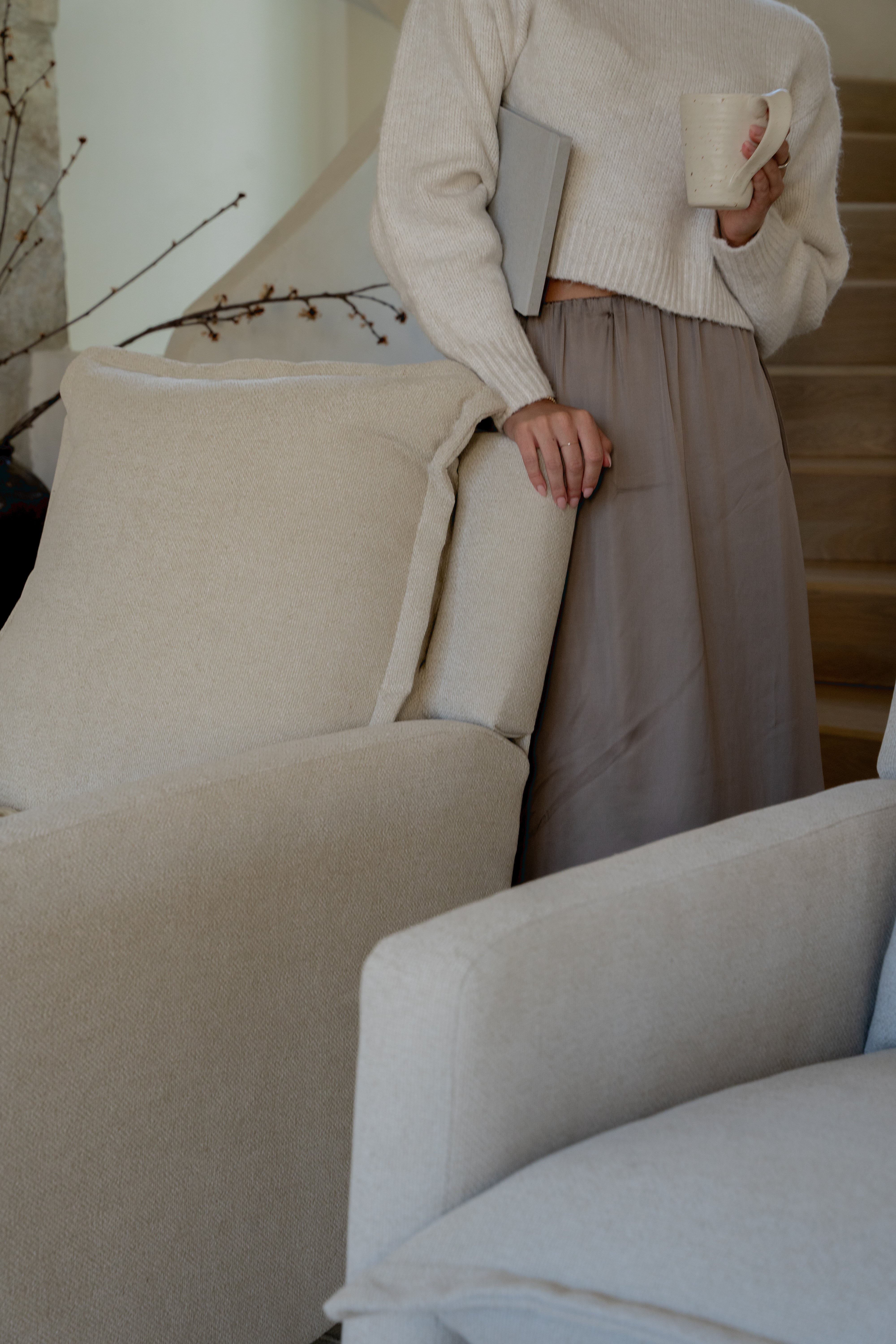 Flynn – Gliding Swivel Nursery Recliner - High Performance Basket Sand