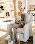 Flynn – Gliding Swivel Nursery Recliner - High Performance Basket Sand