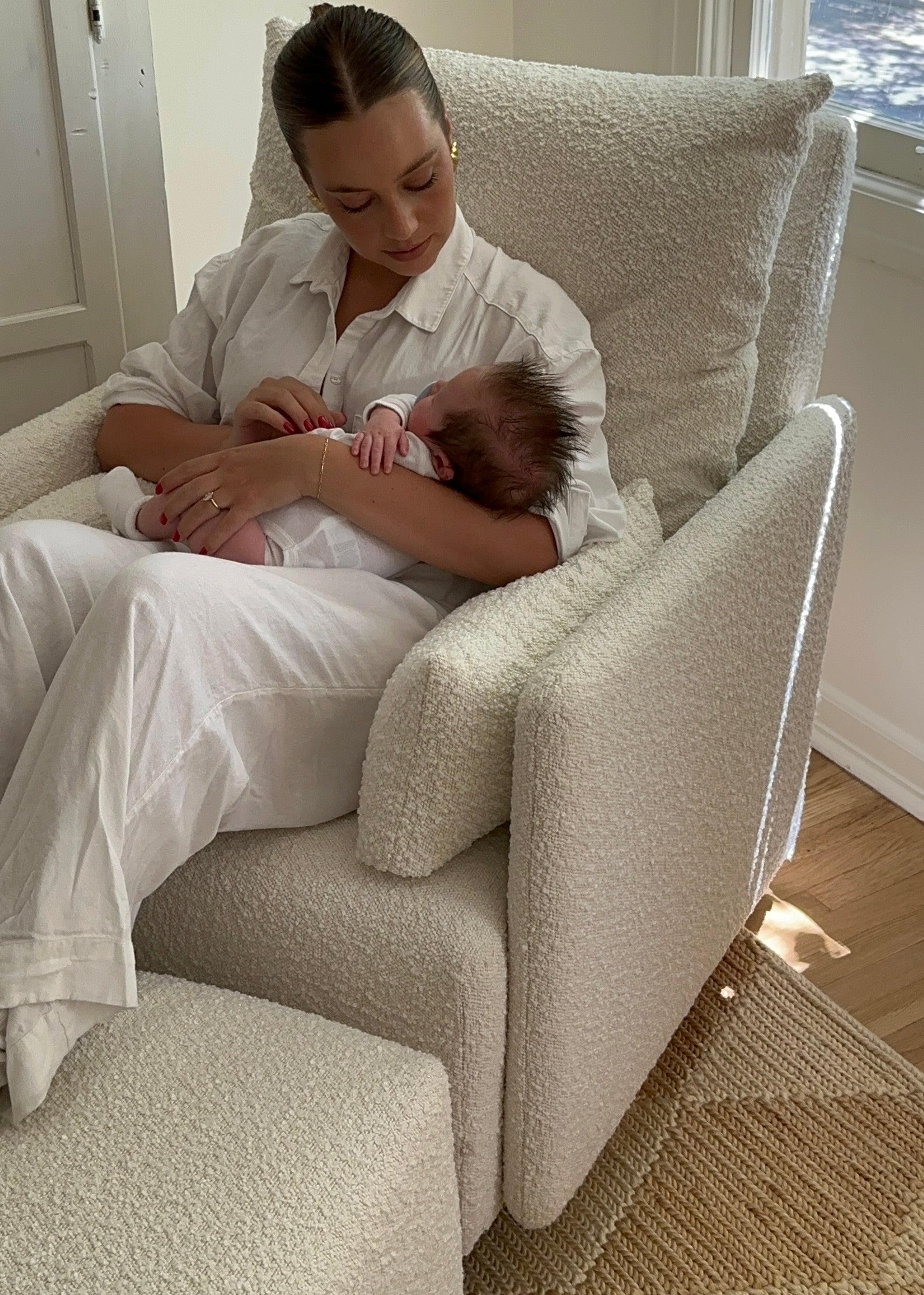 Ollie: Standard Size - Swivel Nursery Glider with Back Recline Feature