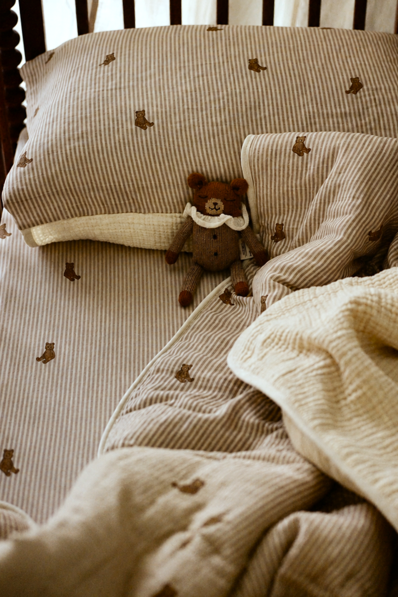 Bear - Premium Muslin Crib Quilt - IMPERFECT