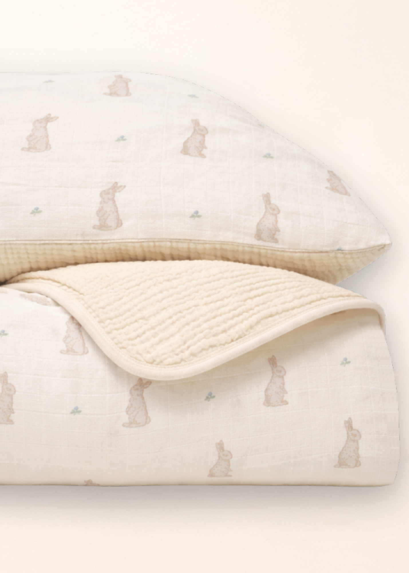 Bunny - Premium Muslin Crib Quilt & Sham Set