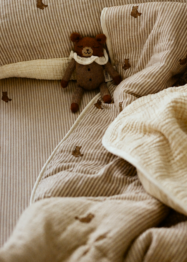 Bear - Premium Muslin Crib Quilt - IMPERFECT