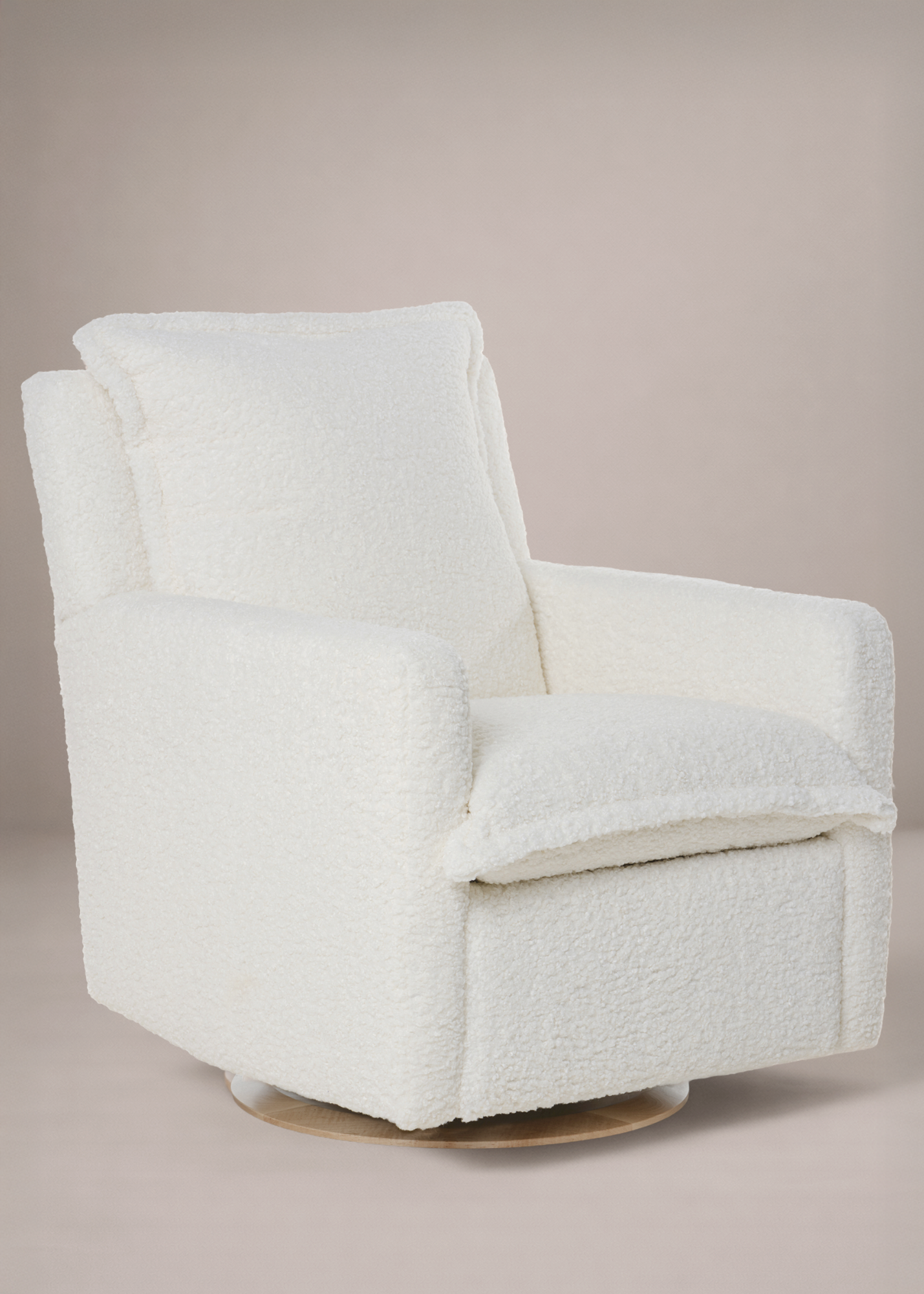 Flynn – Gliding Swivel Nursery Recliner - Sheepskin Cloud