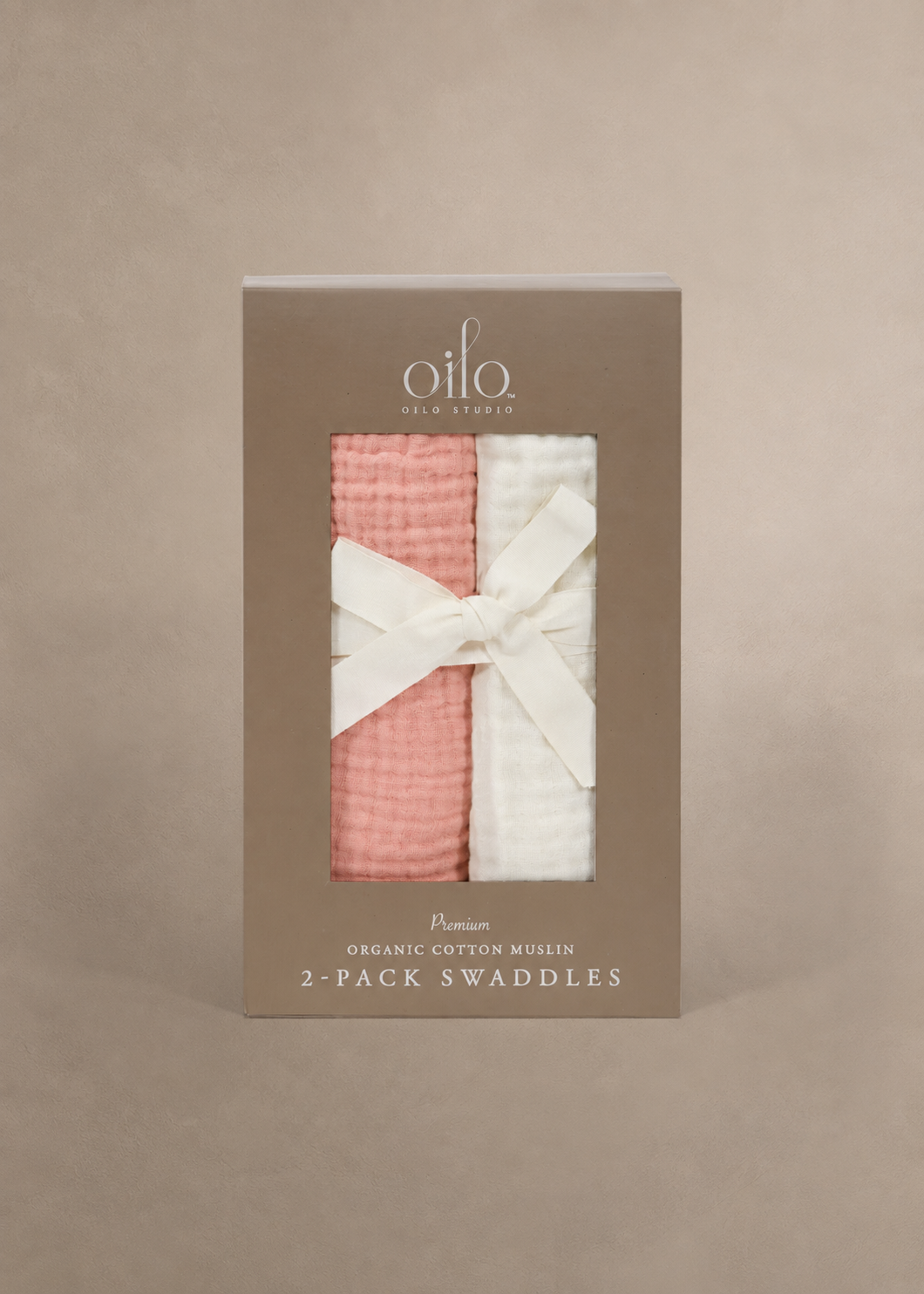 Eggshell Crème & Rosette Pink - Premium Muslin Swaddle Blanket Set