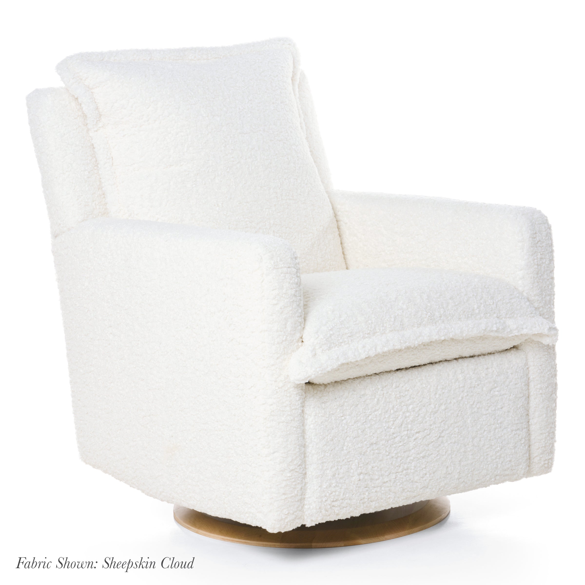 Flynn – Gliding Swivel Nursery Recliner - Sheepskin Cloud