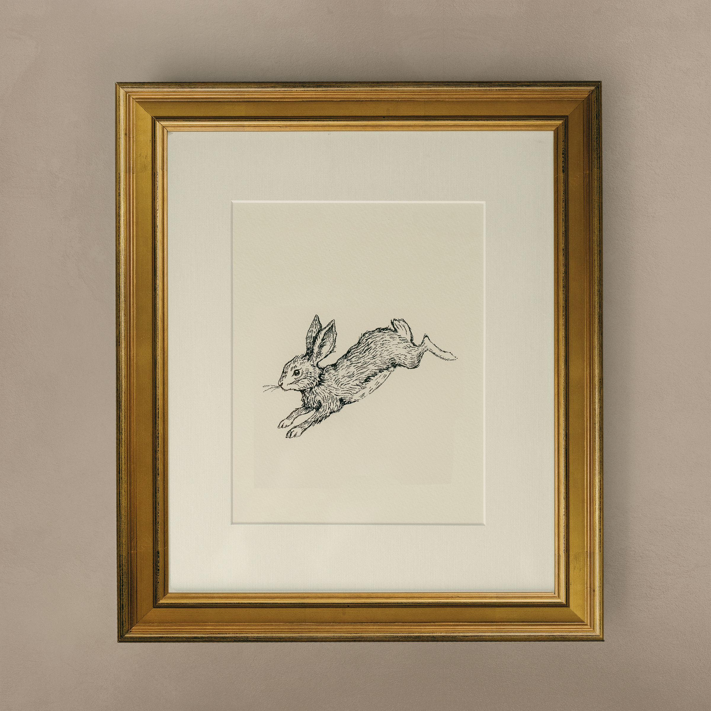 The 'Hare' Rabbit Framed Art