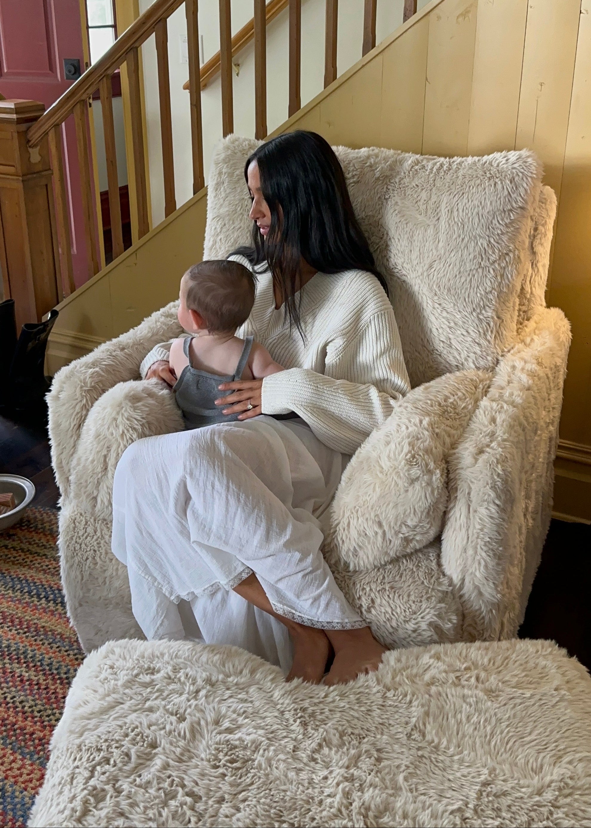 Ollie: a Chair and a Half - Swivel Nursery Glider with Back Recline Feature - Aussie Faux Hide