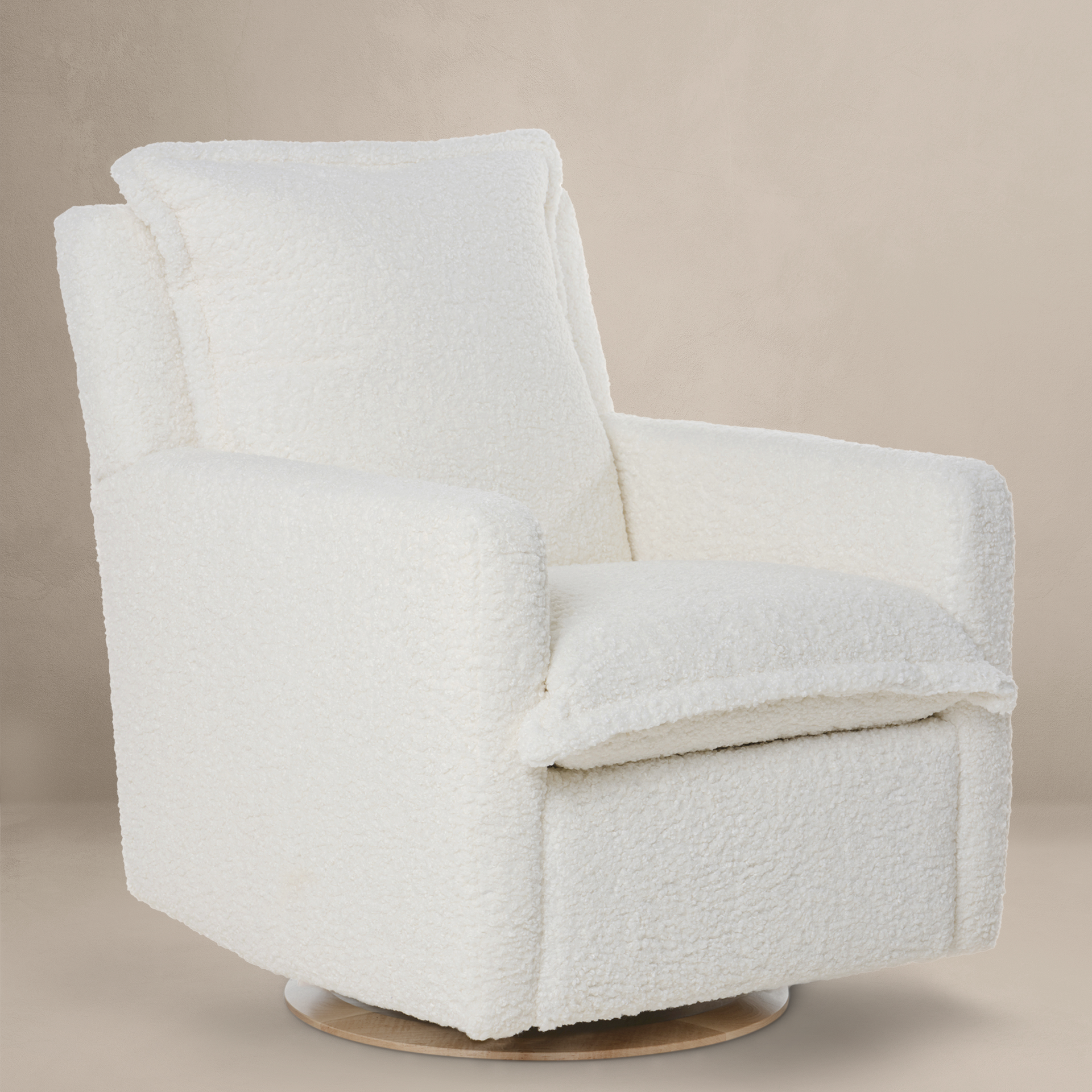 Transparent Modern White Recliner Harlow Gliding Swivel Nursery